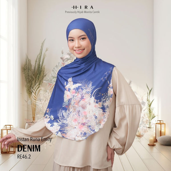 [ BUY 3 GET 1 FREE HIJAB ] Runa Emily - RE46.2 Denim