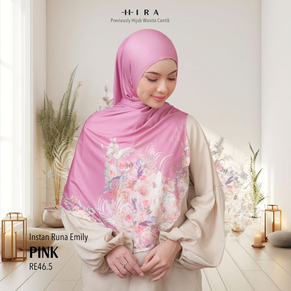 [ BUY 3 GET 1 FREE HIJAB ] Runa Emily - RE46.5 Pink