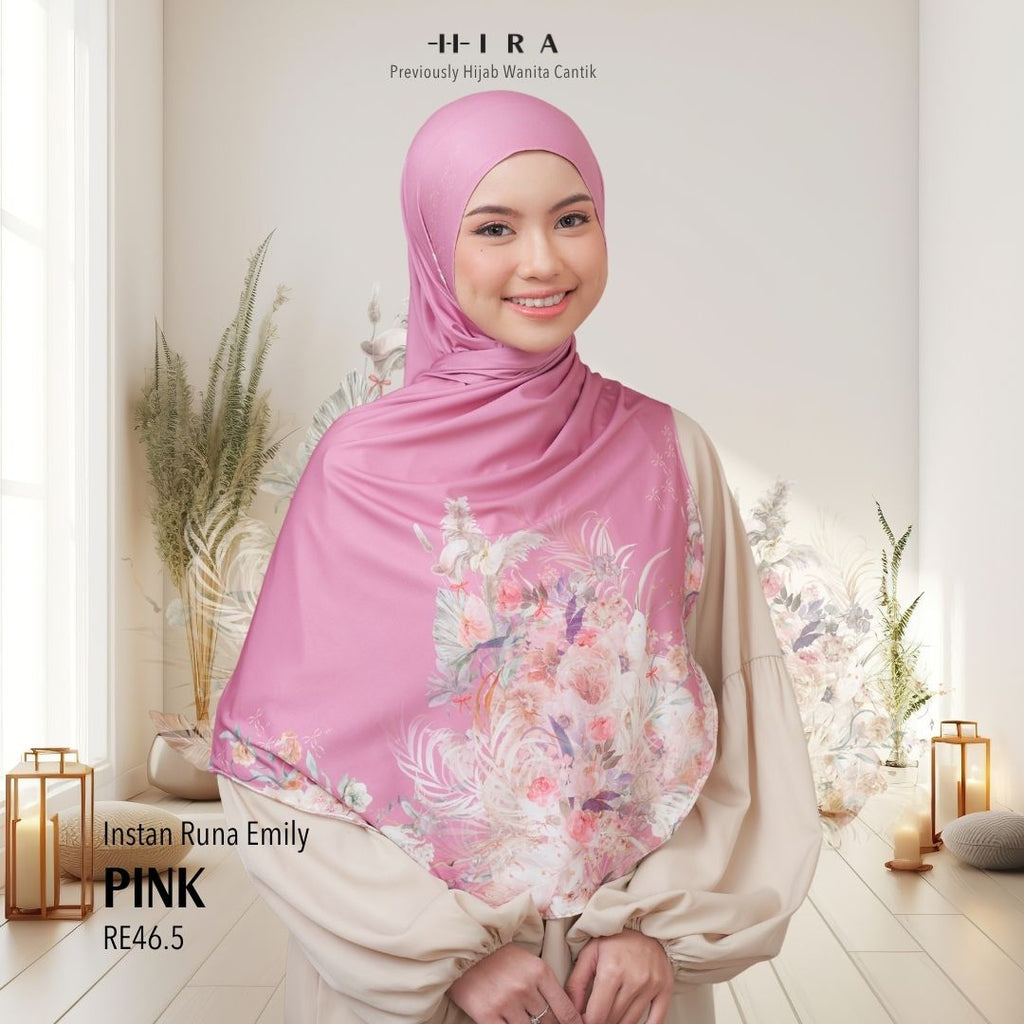 [ BUY 3 GET 1 FREE HIJAB ] Runa Emily - RE46.5 Pink