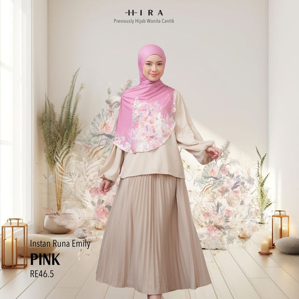 [ BUY 3 GET 1 FREE HIJAB ] Runa Emily - RE46.5 Pink