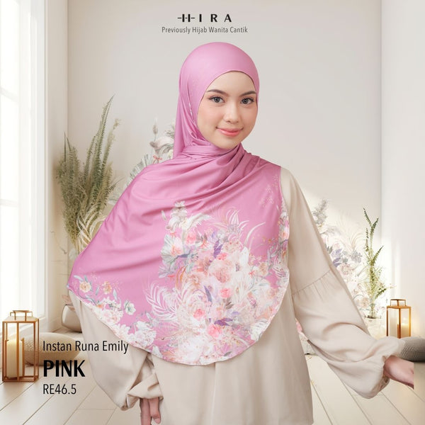 [ BUY 3 GET 1 FREE HIJAB ] Runa Emily - RE46.5 Pink