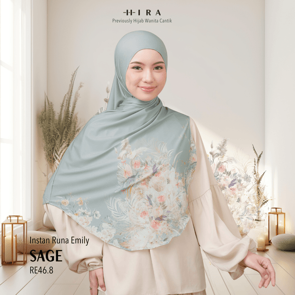 [ BUY 3 GET 1 FREE HIJAB ] Runa Emily - RE46.8 Sage