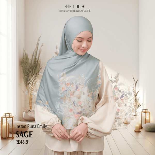 [ BUY 3 GET 1 FREE HIJAB ] Runa Emily - RE46.8 Sage
