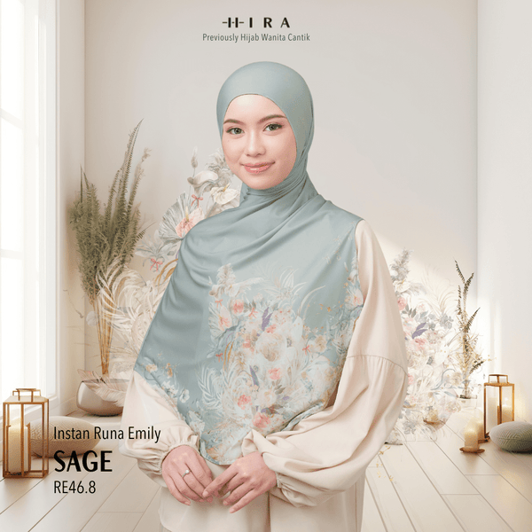 [ BUY 3 GET 1 FREE HIJAB ] Runa Emily - RE46.8 Sage