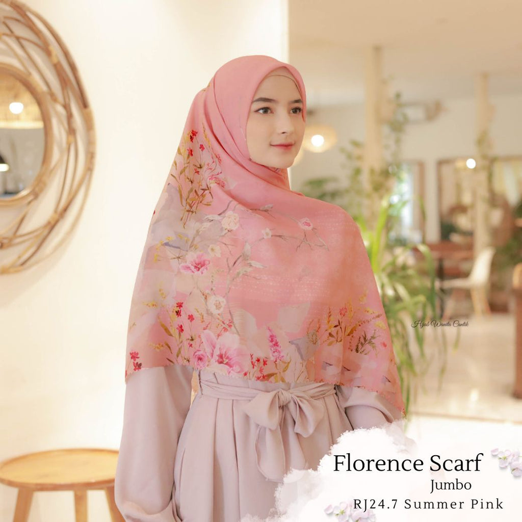 [ BUY 3 GET 1 FREE HIJAB ] Florence Scarf JUMBO - RJ24.7 Summer Pink