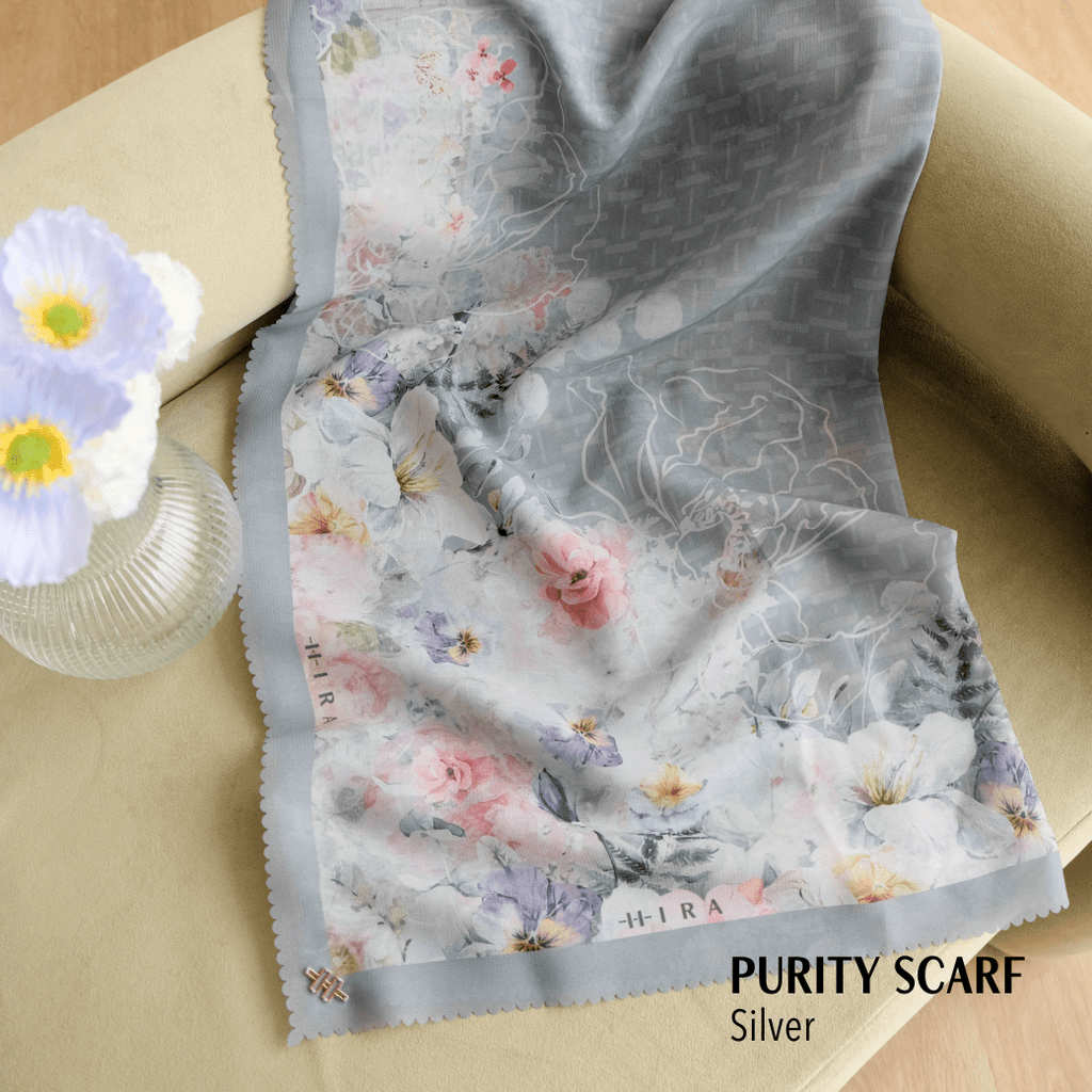 [ BUY 3 GET 1 FREE HIJAB ] Purity Scarf Icy Voal - PSV9.14 Silver