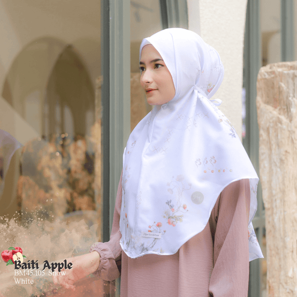 [ BELI 3 GRATIS 1 ] Hijab Instan Baiti Apple - BM45.105 Snow White