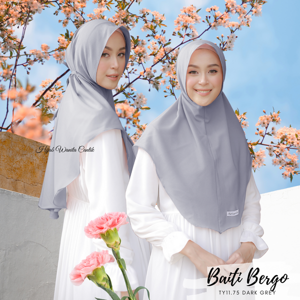 Hijab Instan Baiti Bergo - TY11.75 Dark Grey