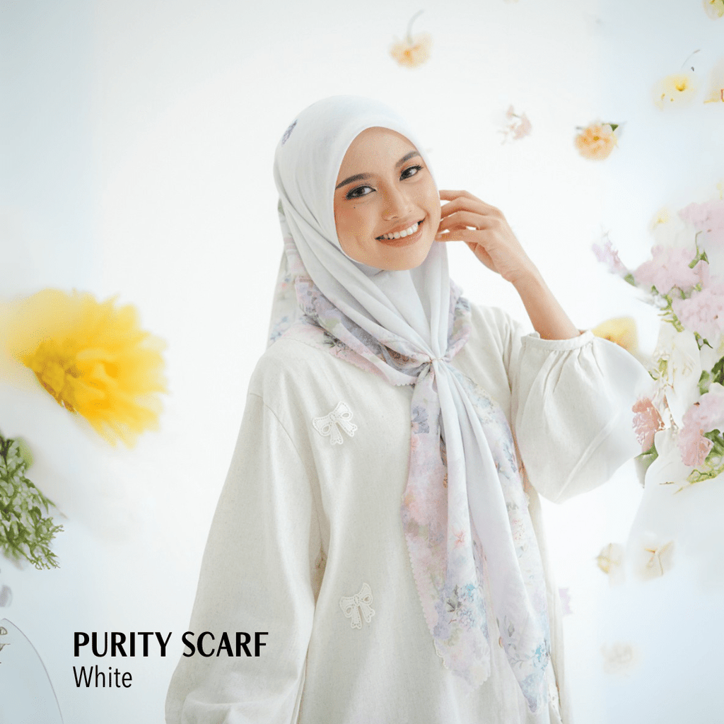 [ BUY 3 GET 1 FREE HIJAB ] Purity Scarf Polycotton - PU09.15 White