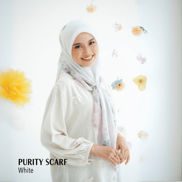 [ BUY 3 GET 1 FREE HIJAB ] Purity Scarf Polycotton - PU09.15 White
