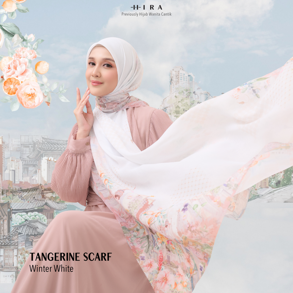 [ BUY 3 GET 1 FREE HIJAB ] Tangerine Scarf - ST16.4 TV16.4 TJ16.4 Winter White