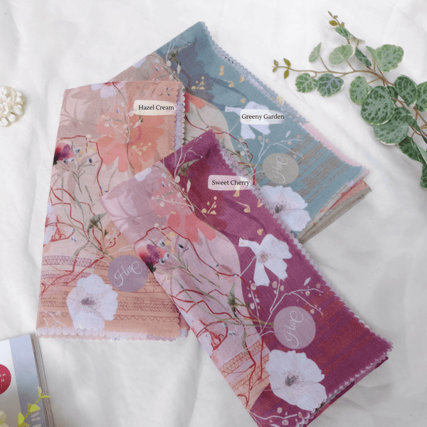 [ BUY 3 GET 1 FREE HIJAB ] Segiempat Poppy Scarf - PY71.3 Sweet Cherry