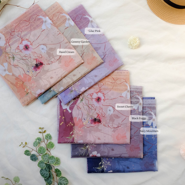 [ BUY 3 GET 1 FREE HIJAB ] Segiempat Poppy Scarf - PY71.3 Sweet Cherry