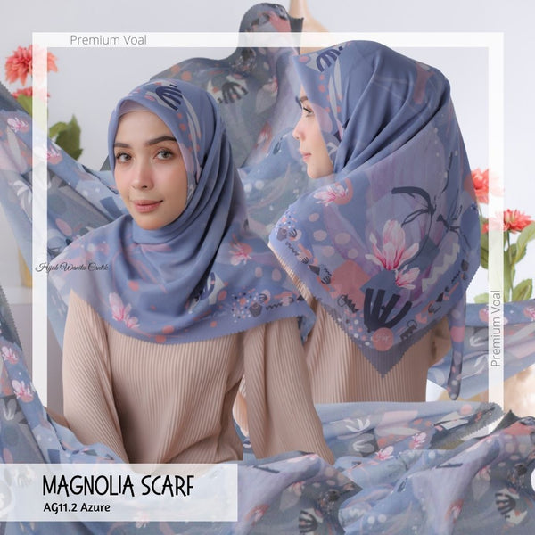 Magnolia Scarf Premium Voal - AG11.2 Azure