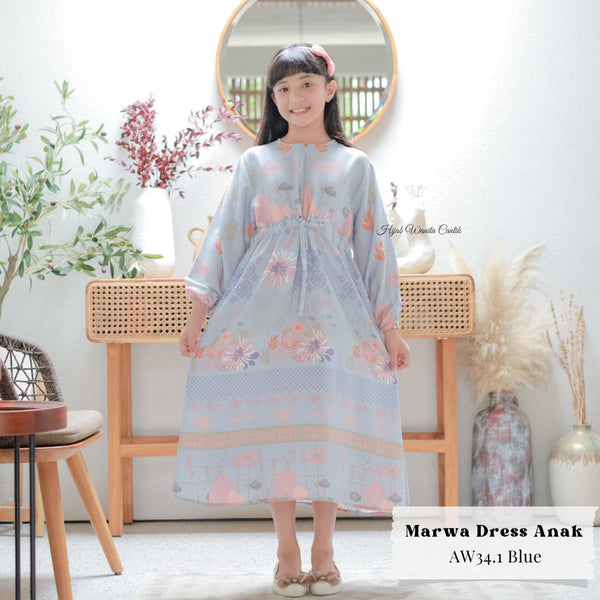 Marwa Dress Anak Custom - AW34.1 Blue