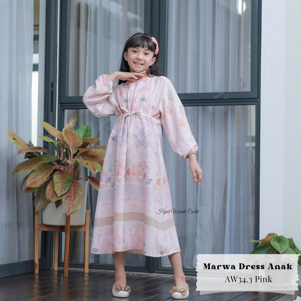 [ READY STOCK ] Marwa Dress Anak Custom - AW34.3 Pink