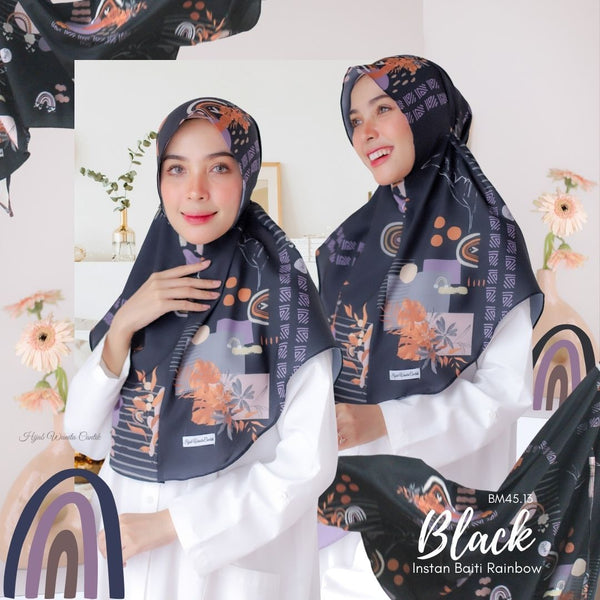 Hijab Instan Baiti Rainbow - BM45.13 Black