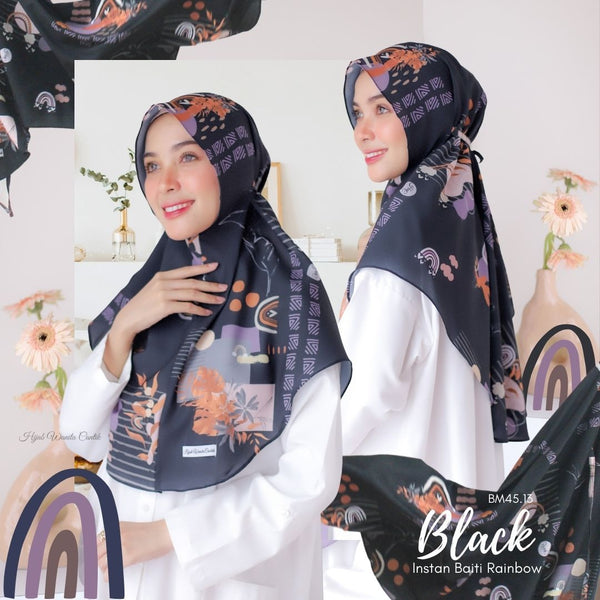 Hijab Instan Baiti Rainbow - BM45.13 Black