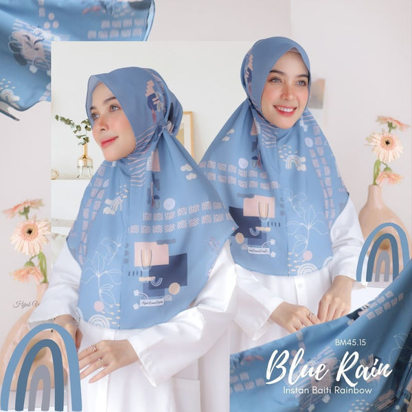 Hijab Instan Baiti Rainbow - BM45.15 Blue Rain