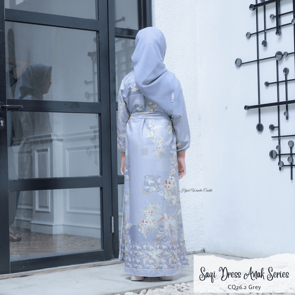 [ READY STOCK ] Saqi Dress Anak Custom- CQ26.2 Grey