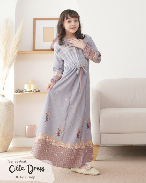 Cilla Dress Anak Custom - DCA2.2 Grey