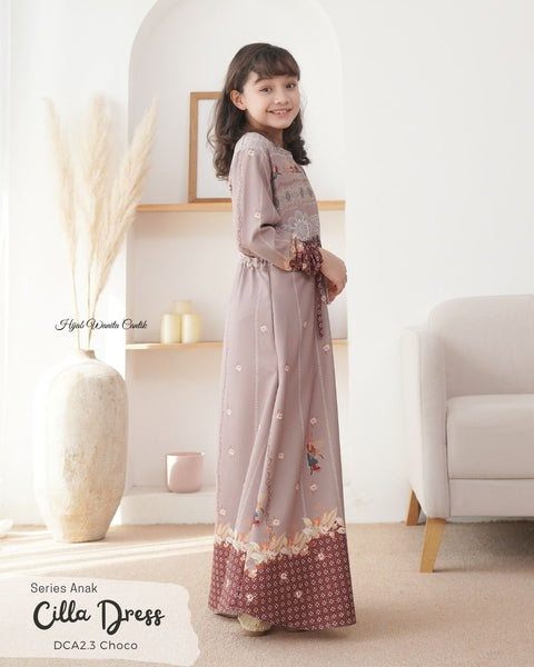 Cilla Dress Anak Custom - DCA2.3 Choco