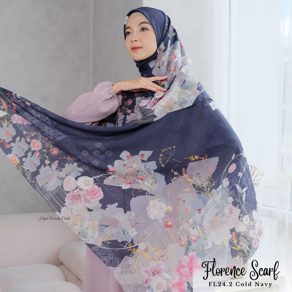 [ BUY 3 GET 5 ] Extra 2 Hadiah Florence Scarf - FL24.2 Cold Navy