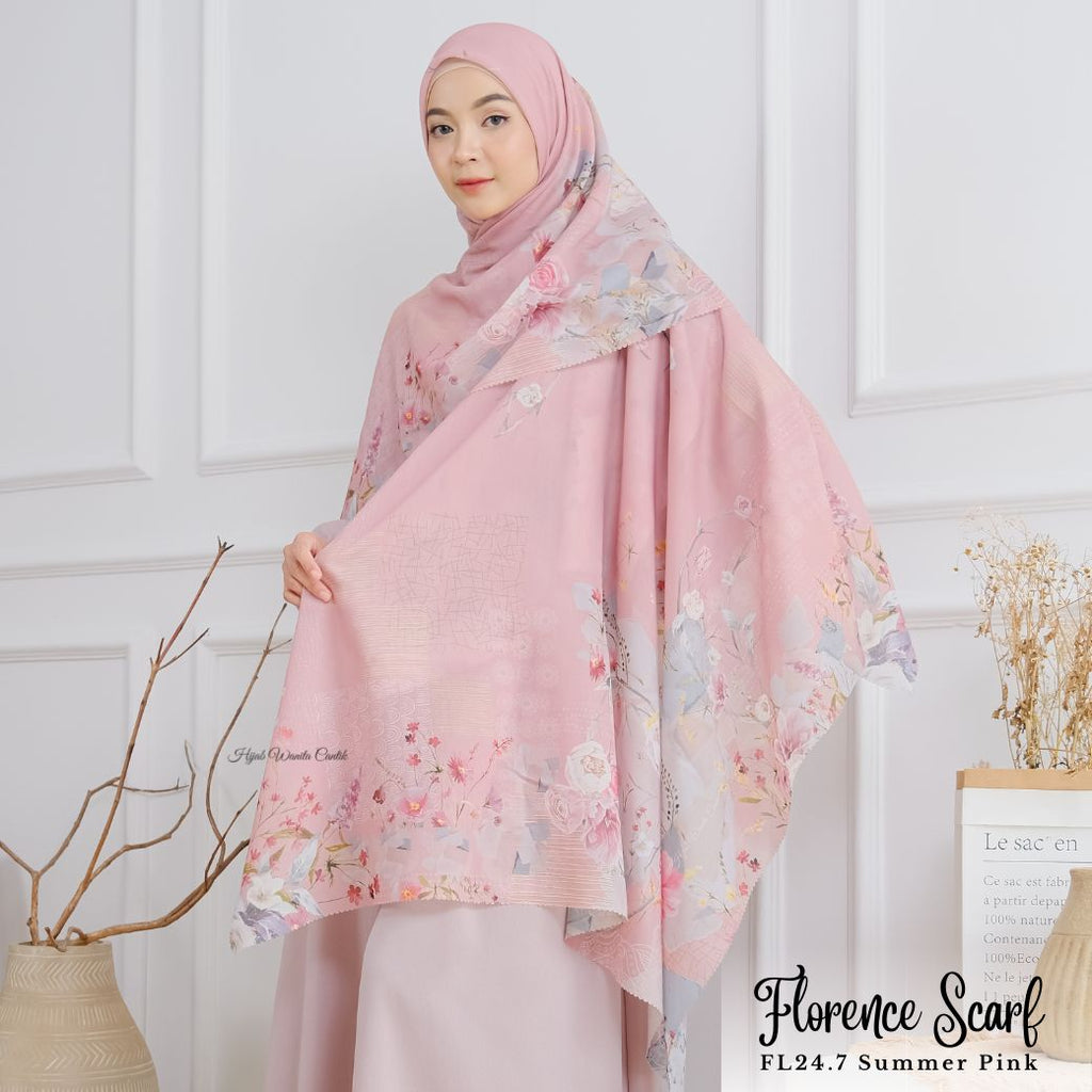 [ BUY 3 GET 1 FREE HIJAB ] Florence Scarf - FL24.7 Summer Pink