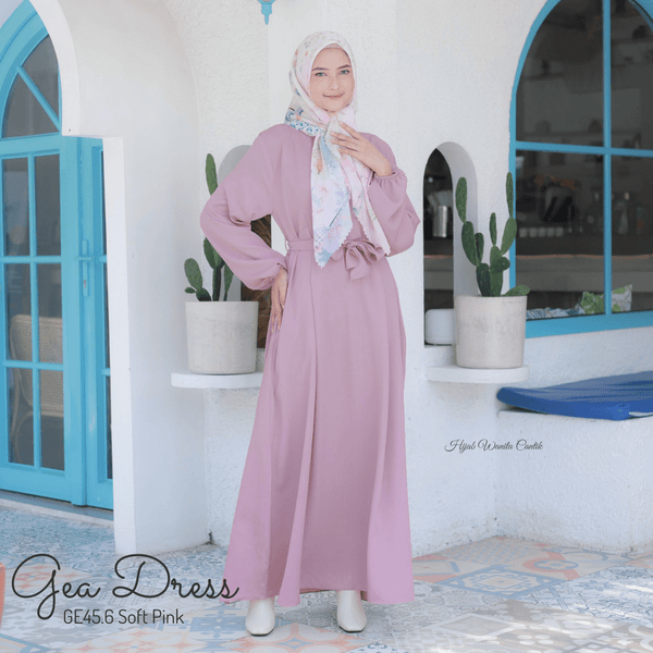 [FREE TULIP SCARF] Gea Dress - GE45.6 Soft Pink