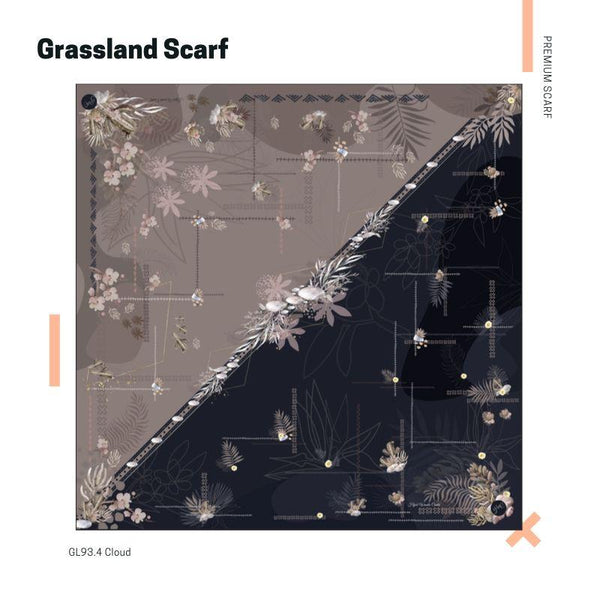 Segiempat Grassland Scarf - GL93.4 Cloud