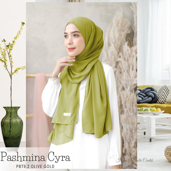[ BELI 3 GRATIS 1 ] Pashmina Cyra - PBT9.2 Olive Gold
