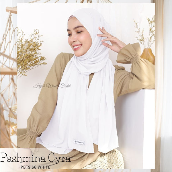 [ BUY 330K Extra 2 Hadiah ] Pashmina Cyra - PBT9.66 White