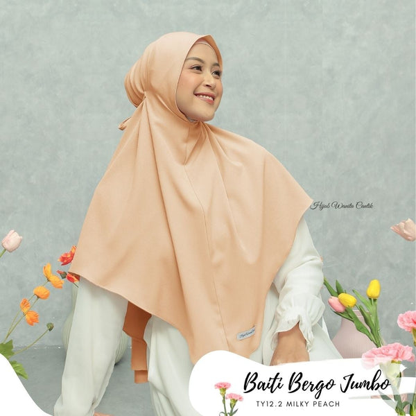 Hijab Instan Baiti Bergo Jumbo ukuran besar - TY12.2 Milky Peach