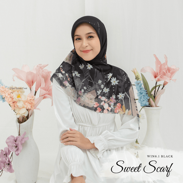 [ BUY 3 GET 1 FREE HIJAB ] Sweet Scarf - WIN6.1 Black