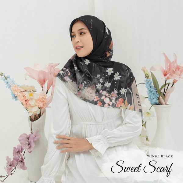 [ BUY 3 GET 1 FREE HIJAB ] Sweet Scarf - WIN6.1 Black