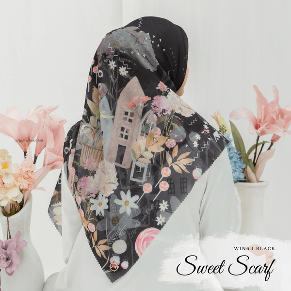 [ BUY 3 GET 1 FREE HIJAB ] Sweet Scarf - WIN6.1 Black