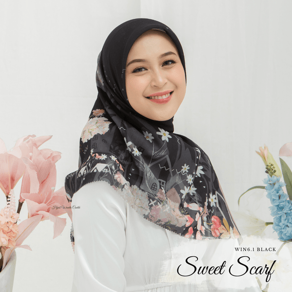 [ BUY 3 GET 1 FREE HIJAB ] Sweet Scarf - WIN6.1 Black