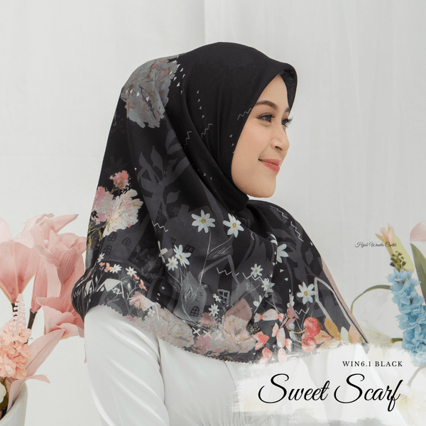 [ BUY 3 GET 1 FREE HIJAB ] Sweet Scarf - WIN6.1 Black